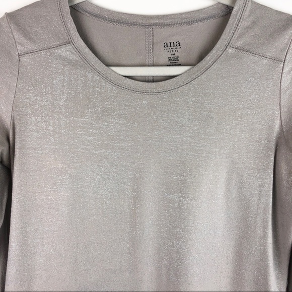 a.n.a Metallic Long Sleeve Shirt Pale Mauve - Picture 4 of 9